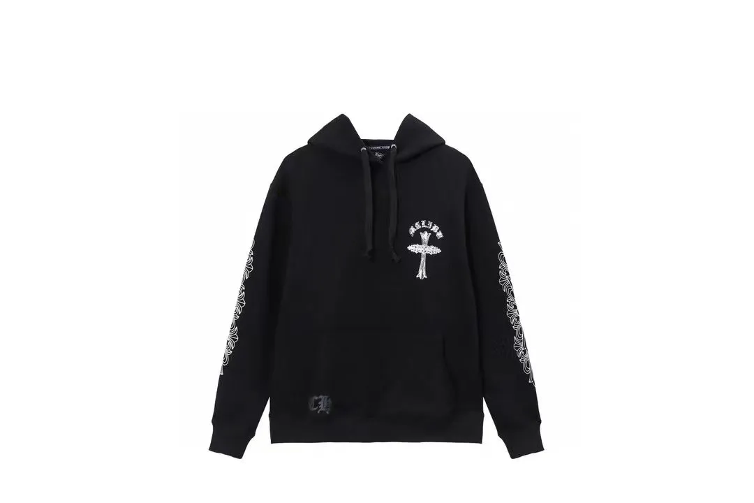 M12—P210 -Chrome Hearts/Chrome Hearts printed sweatshirt cardigan jacket -420 grams of high-density, high-quality wool, soft, delicate and skin-friendly, soft and silky to the touch, warm and skin-friendly -The hardware and zipper accessories are all customized and full of details -Colour: black -Size: S M L XL